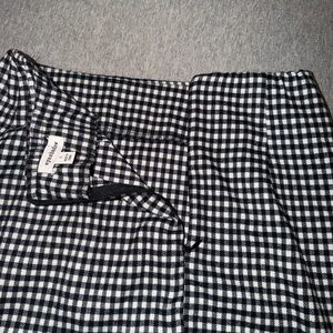 Eyeshadow Black and White Checkered Pencil Skirt